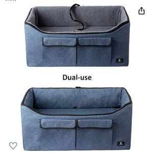 XZONE Pet Dog Booster Car Seat Pet Bed with Pockets and Carrying Case, Large Dog